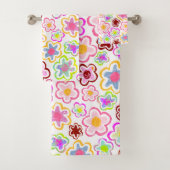 花カラフル柄手描き夏フローラ バスタオルセット (インサイチュ)