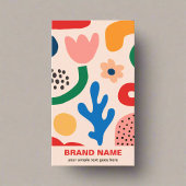 花カラフル柄抽象芸術ブランディング 名刺