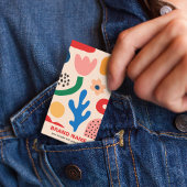 花カラフル柄抽象芸術ブランディング 名刺