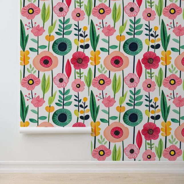 花カラフル柄水彩 壁紙 (アプリケーション)