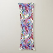花カラフル柄熱帯花ブルーピンク ボディピロー (正面縦)