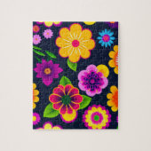 花カラフル柄装飾花 ジグソーパズル (縦)