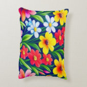 花カラフル柄 アクセントクッション (裏面(縦))