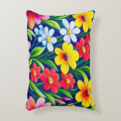 花カラフル柄 アクセントクッション (正面(垂直))
