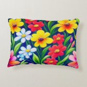 花カラフル柄 アクセントクッション (裏面)