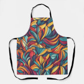 花カラフル柄 エプロン (正面)