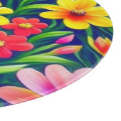 花カラフル柄 カッティングボード (角)