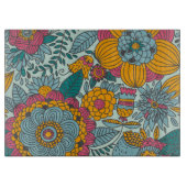 花カラフル柄 カッティングボード (正面)