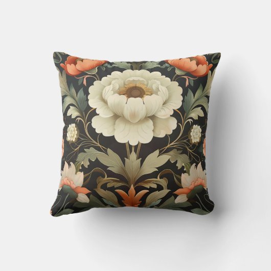 花カラフル柄 クッション (裏面)