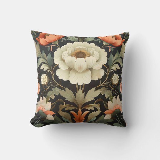 花カラフル柄 クッション (正面)