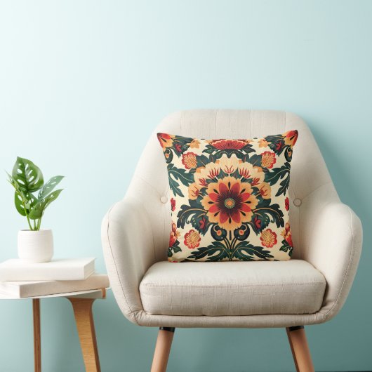 花カラフル柄 クッション (椅子)
