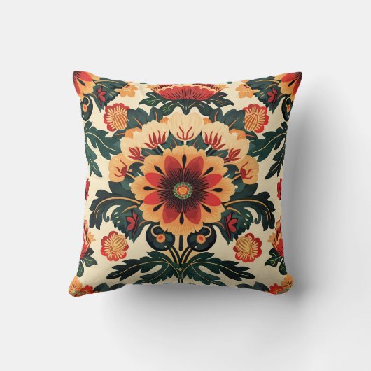 花カラフル柄 クッション (裏面)