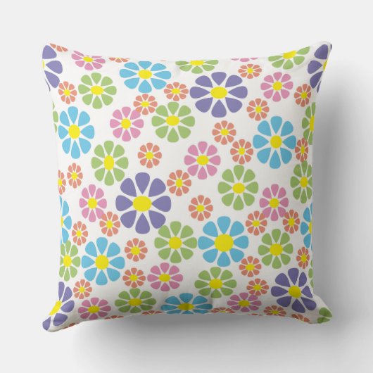 花カラフル柄 クッション (裏面)