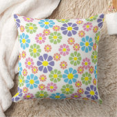 花カラフル柄 クッション (ブランケット)