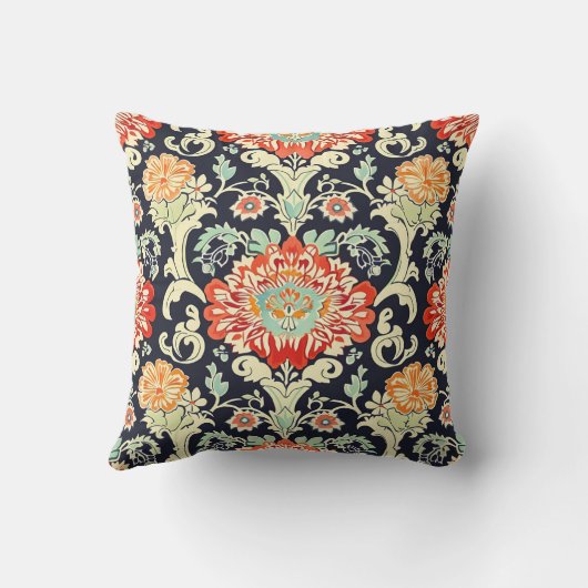 花カラフル柄 クッション (裏面)