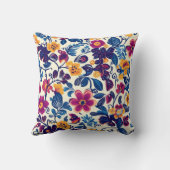 花カラフル柄 クッション (裏面)