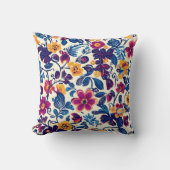 花カラフル柄 クッション (正面)