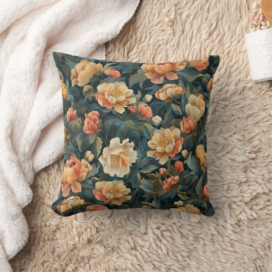 花カラフル柄 クッション (ブランケット)