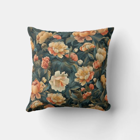 花カラフル柄 クッション (裏面)