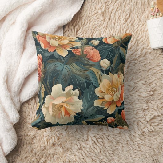 花カラフル柄 クッション (ブランケット)