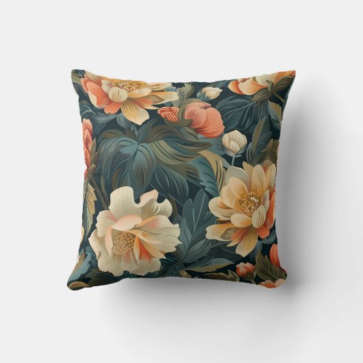 花カラフル柄 クッション (裏面)