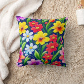 花カラフル柄 クッション (ブランケット)