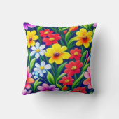 花カラフル柄 クッション (裏面)