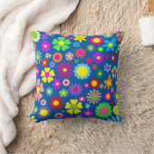 花カラフル柄 クッション (ブランケット)