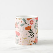 花カラフル柄 コーヒーマグカップ (中央)