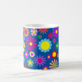 花カラフル柄 コーヒーマグカップ (中央)