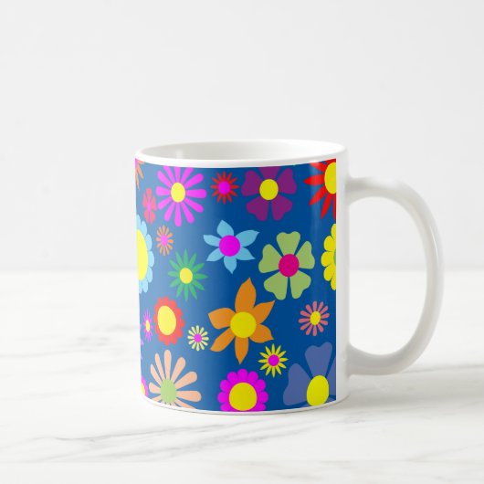 花カラフル柄 コーヒーマグカップ (右)
