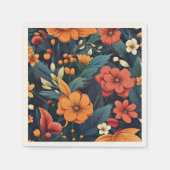 花カラフル柄 スタンダードカクテルナプキン (正面)