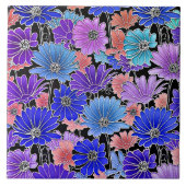 花カラフル柄 タイル (正面)