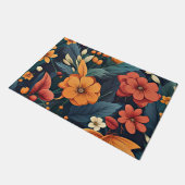 花カラフル柄 ドアマット (アングル)