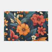 花カラフル柄 ドアマット (正面)