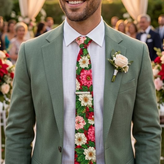 花カラフル柄 ネクタイ