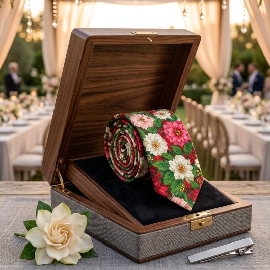 花カラフル柄 ネクタイ