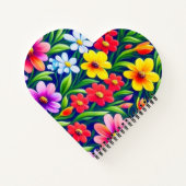 花カラフル柄 ノートブック (裏面)