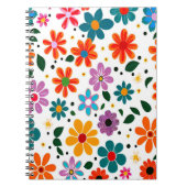 花カラフル柄 ノートブック (正面)