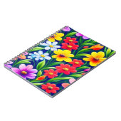 花カラフル柄 ノートブック (左側)