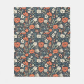 花カラフル柄 フリースブランケット (正面)