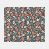 花カラフル柄 フリースブランケット (正面(横))