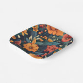 花カラフル柄 ペーパープレート (傾斜あり)