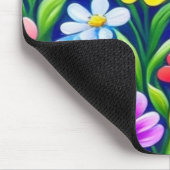 花カラフル柄 マウスパッド (コーナー)