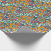 花カラフル柄 ラッピングペーパー (角)