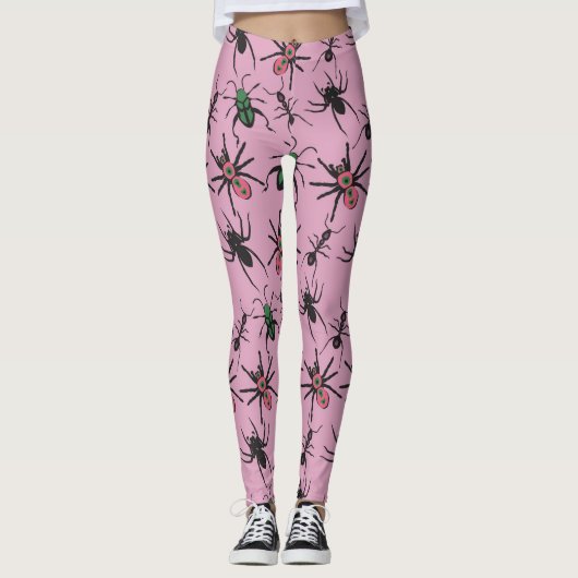 花カラフル柄 レギンス (正面)