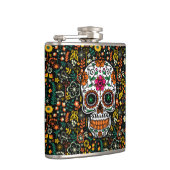 花カラフル柄・砂糖スカル フラスク (右)