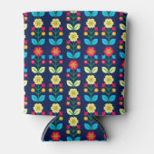 花カラフル柄 缶クーラー (正面)