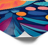 花カラフル柄 – 花芸術的デザイン ポスター (コーナー)