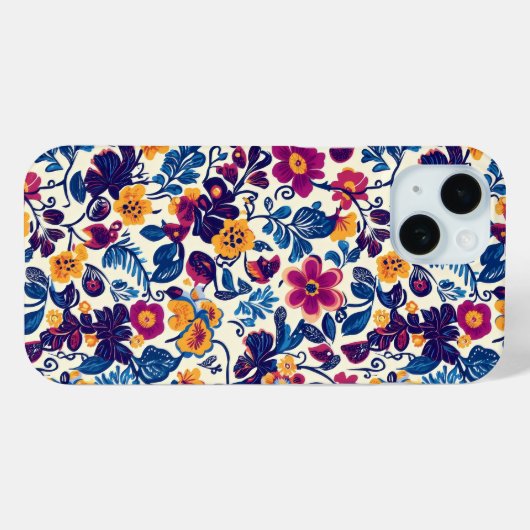 花カラフル柄 Case-Mate iPhoneケース (裏面 (横))